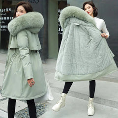 2023 New Winter Jacket Warm Hooded with Thick Cotton, Wide-waisted, and Zipper