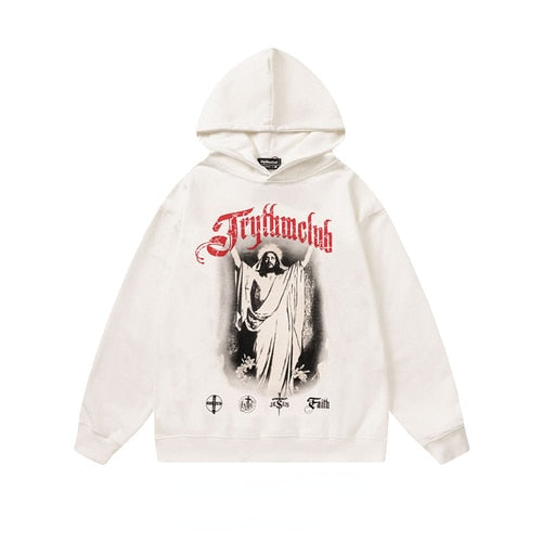 Men Hip Hop Jesus Print Hoodie