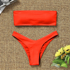 Summer Vibes Solid Brazilian Bikini Set