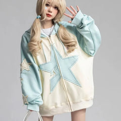 Japanese Y2k Hoodie Women Preppy Style Kawaii Hoodies Cute Streetwear Vintage