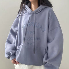 2024 Korean Streetwear: Chic Green Pullover Hoodie for Women