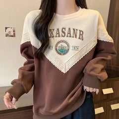 Printed Round Neck Sweatshirts Autumn Winter Women's Clothing