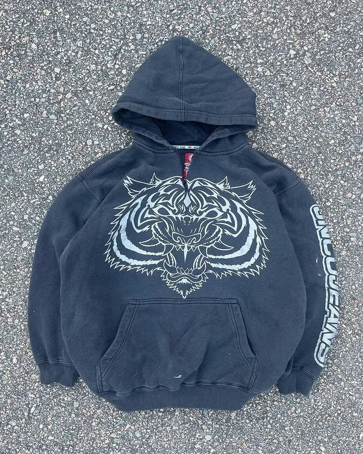 Y2K Streetwear Hoodie Retro Graphic Oversized Pullover