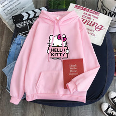 2024 New Casual Women's Sweatshirts Sanrio Hello Kitty Kawaii Tops Cute Hoodies