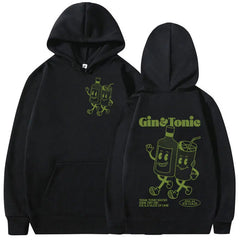 2024 Cute Gin Tonic Cartoon Hoodie Casual Fashion