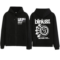 Blink 182 World Tour Zipper Hoodie Harajuku Pullover Tops Sweatshirt Streetwear