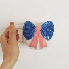 Cute Hand-painted Bowknot Ceramic Mug