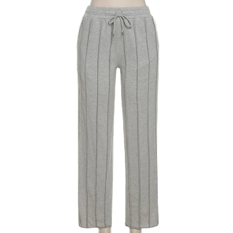 Y2K Vintage Gray Jogging Sweatpants for Women