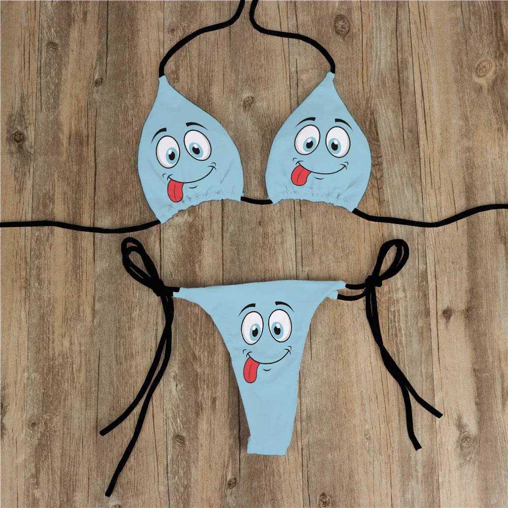 Sassy cute Bikini Set Cartoon Print