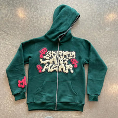 Y2K Zip Up Letter Print Oversized Hoodie New Fashion Casual Gothic Jacket Coats