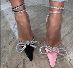 Sequined Butterfly-Knot High Heels