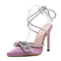 Sequined Butterfly-Knot High Heels