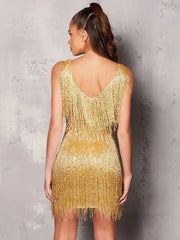 Sequins Tassel Mini Dress