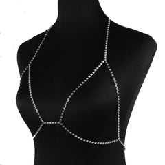 Sexy Crystal body chain Rhinestone Bralette