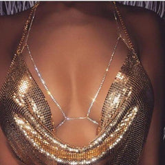 Sexy Crystal body chain Rhinestone Bralette