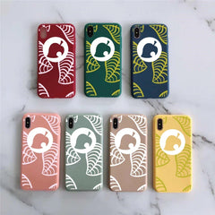 Cartoon Animal Crossing Phone Case for IPhone Leaf Pattern Soft Silicone
