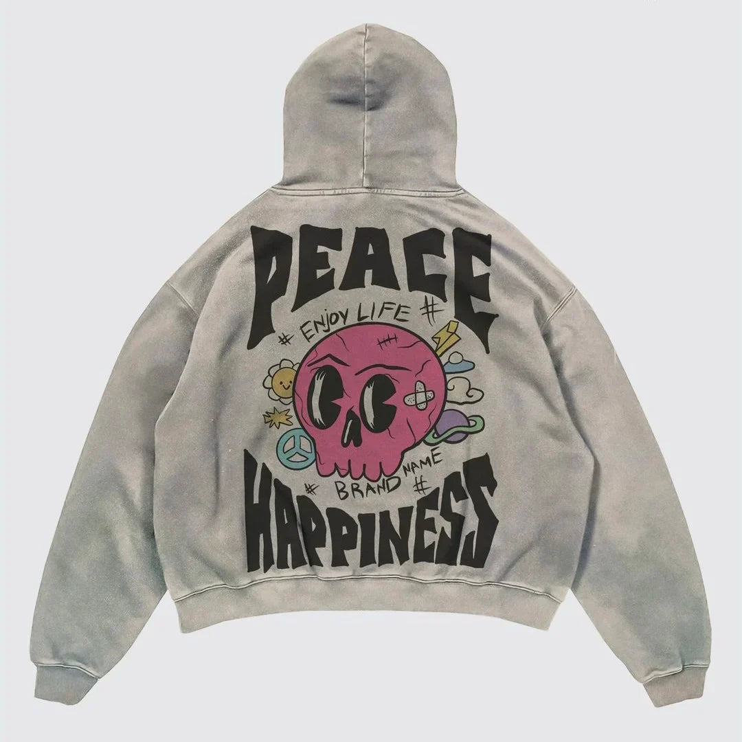 Street Y2K letter Printed Hip-hop Street Punk Wind Loose Fashion Oversized