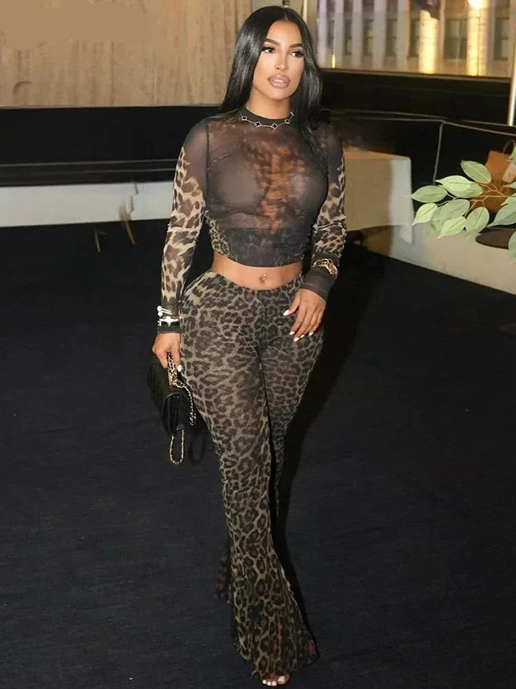 Forgive Me Not Cheetah Mesh Two Piece Set