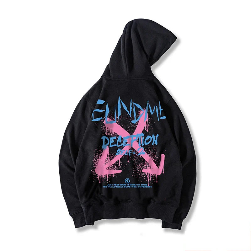 Autumn Hip Hop Arrow Graffiti Letter Hoodies Men