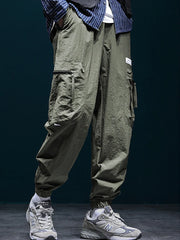Safari Style New Satin American Men Cargo Pants