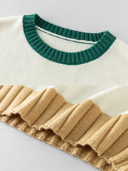 Sweaters Colorblock Striped Cropped Pullover Sweater For Women