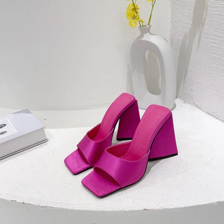 Triangle Block Mule Heels