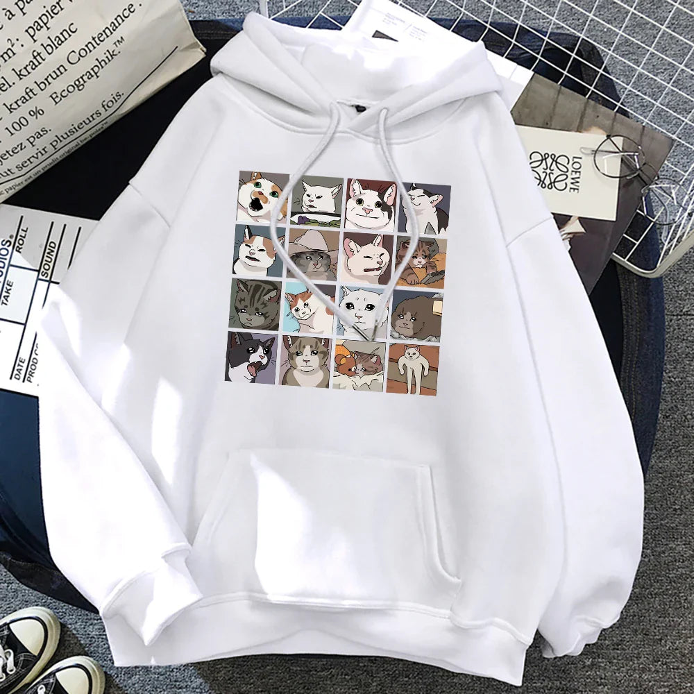 Hoody Hip Hop Crewneck Hoodies Oversized Fleece Pullovers