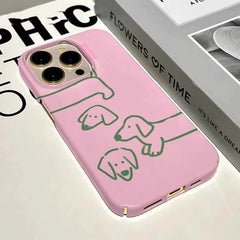 Simple Pink Dachshund Dog Case for IPHONE Case Acrylic Hard Mobile Phone Cases