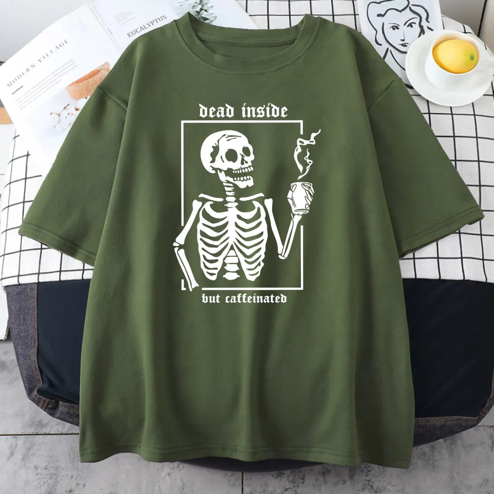 Coffee Time Print T-shirt Street Men