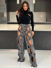 Double Life Criss Cross Denim Pants