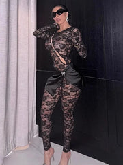 Angie Lace Mesh Jumpsuit