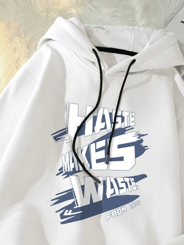 Men's Hoodie Hip Hop Haste Makes Waste Trendy Y2K Letter