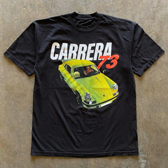Men's Casual T-shirt Printed Car Carera 73 Tops