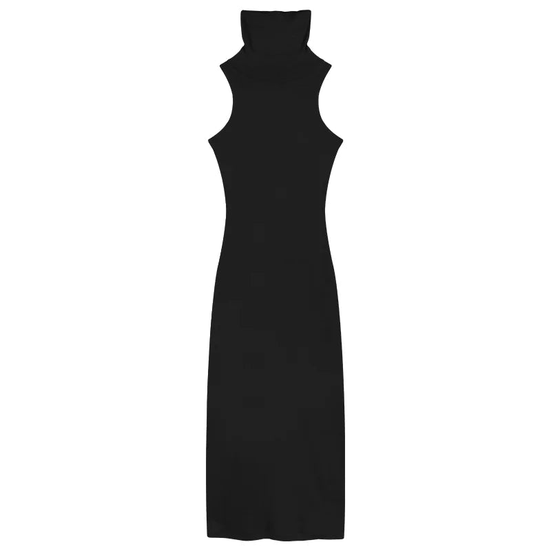 Sexy Sleeveless Turtleneck Dress: Summer Women's Club Pencil Dress