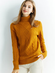 Knitted Sweaters Merino Wool Turtleneck Long-Sleeve Knit Pullover Winter Autumn Jumper Clothing