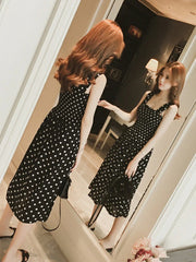 2024 Summer Befree Beach Long Vintage Dots Casual Ruffles Elegant Maxi Strap Camis