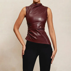 Business Deal Leather Top