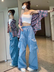 Y2K Hiphop Loose Wide-Leg Overalls â€?Summer Casual Women Pants