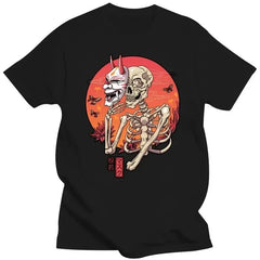 2024 Hannya Yokai Mask Cotton T-Shirt: Unisex Fashion Tee