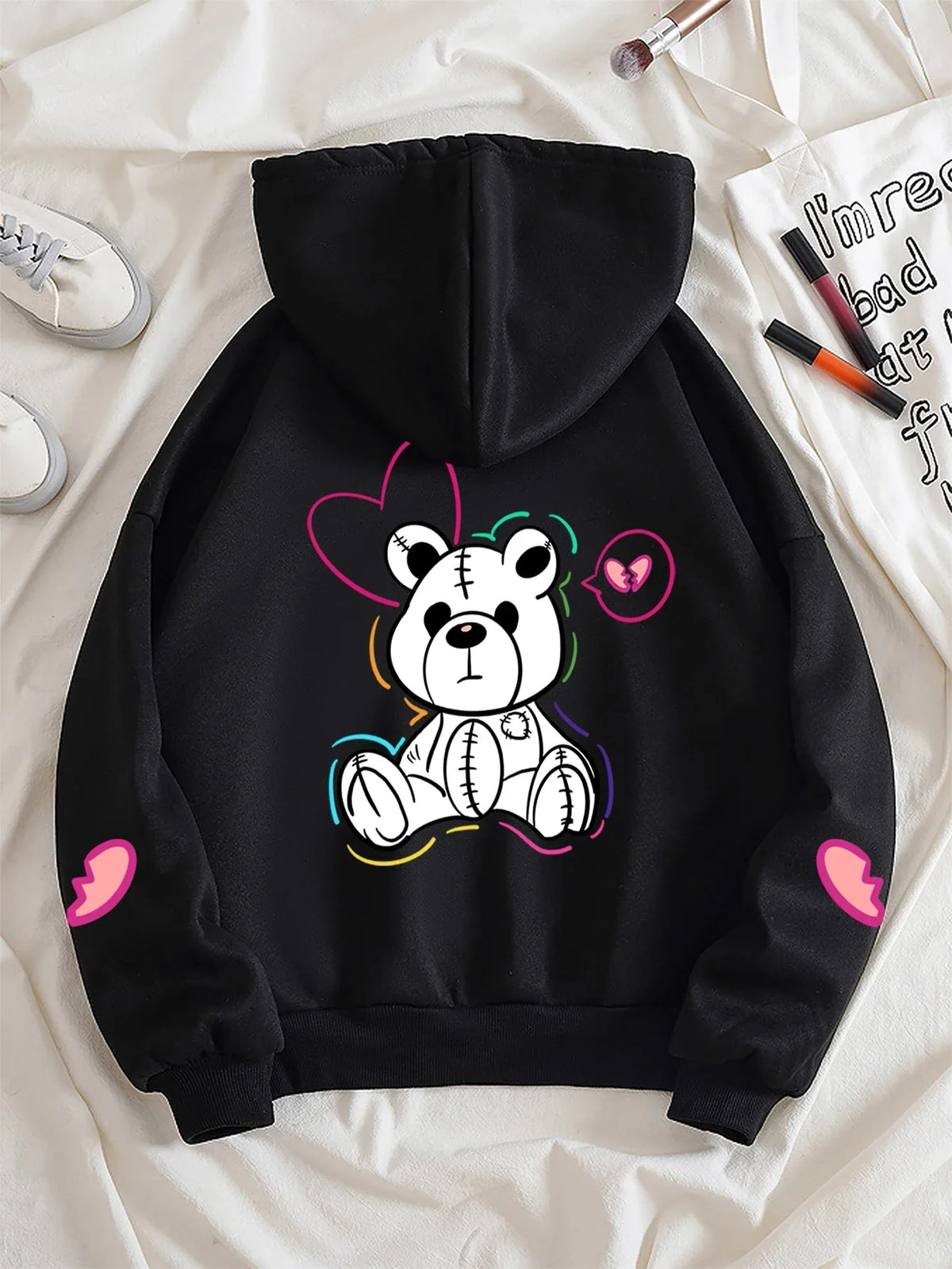 Bunny Bear Zip Up Hoodie for Women Y2k
