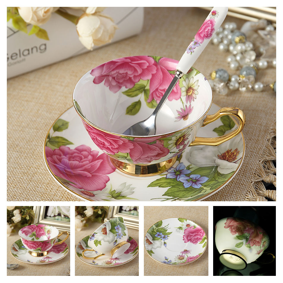 Coffee Cup Saucer Spoon Set Ceramic Mug Tea Cup Cafe