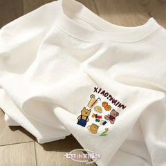 Cartoon Letter Printing Graphic T-shirt Fashion