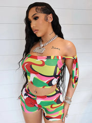 Colorful Print Short Set