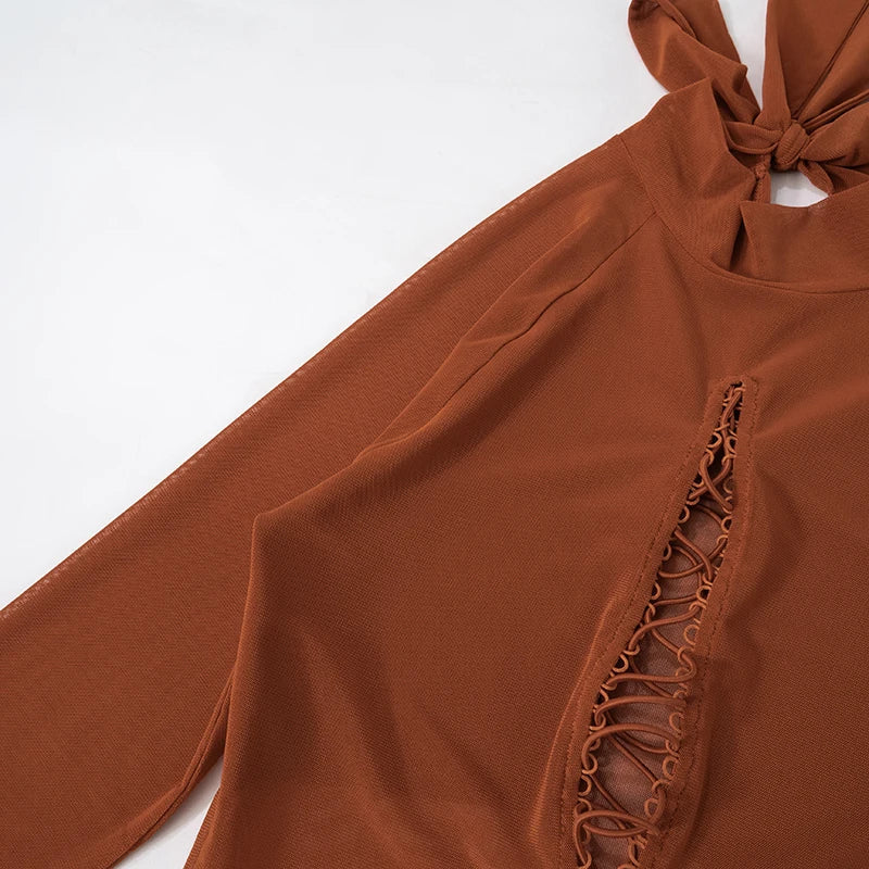 Shirring Pleated Mini Dress