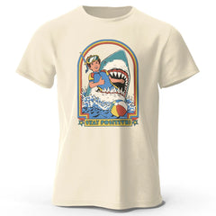 Men Stay Positive Printed Cotton Classic Vintage Funny Tops Tees