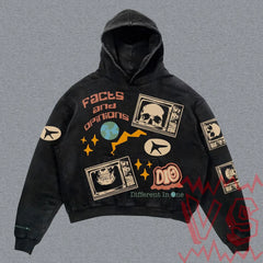 2024 Harajuku Gothic Skull Oversized Hoodie Y2K Streetwear