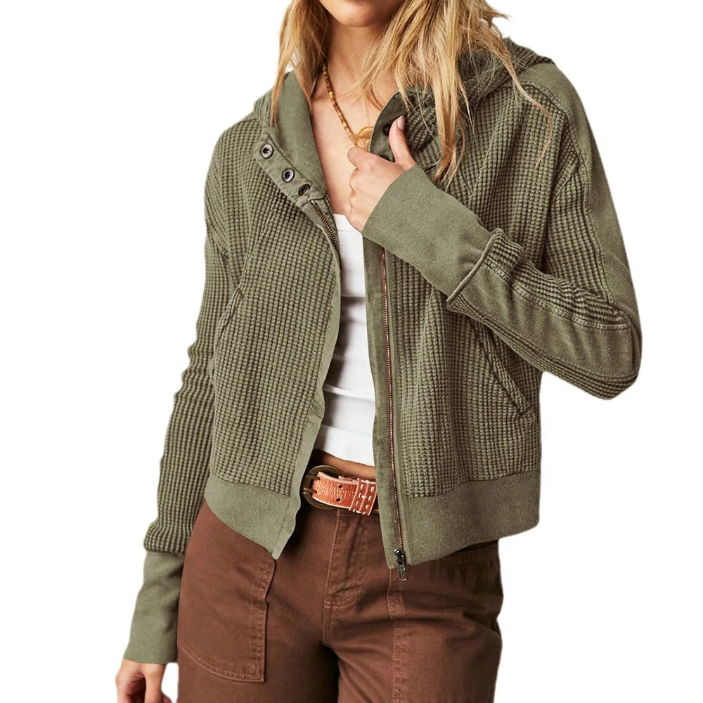 Cozy & Casual Jacketed Patchwork Hoodie for Women