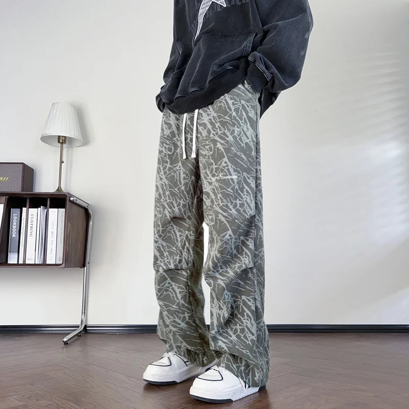 Casual American Corduroy Wide Leg Men Pants