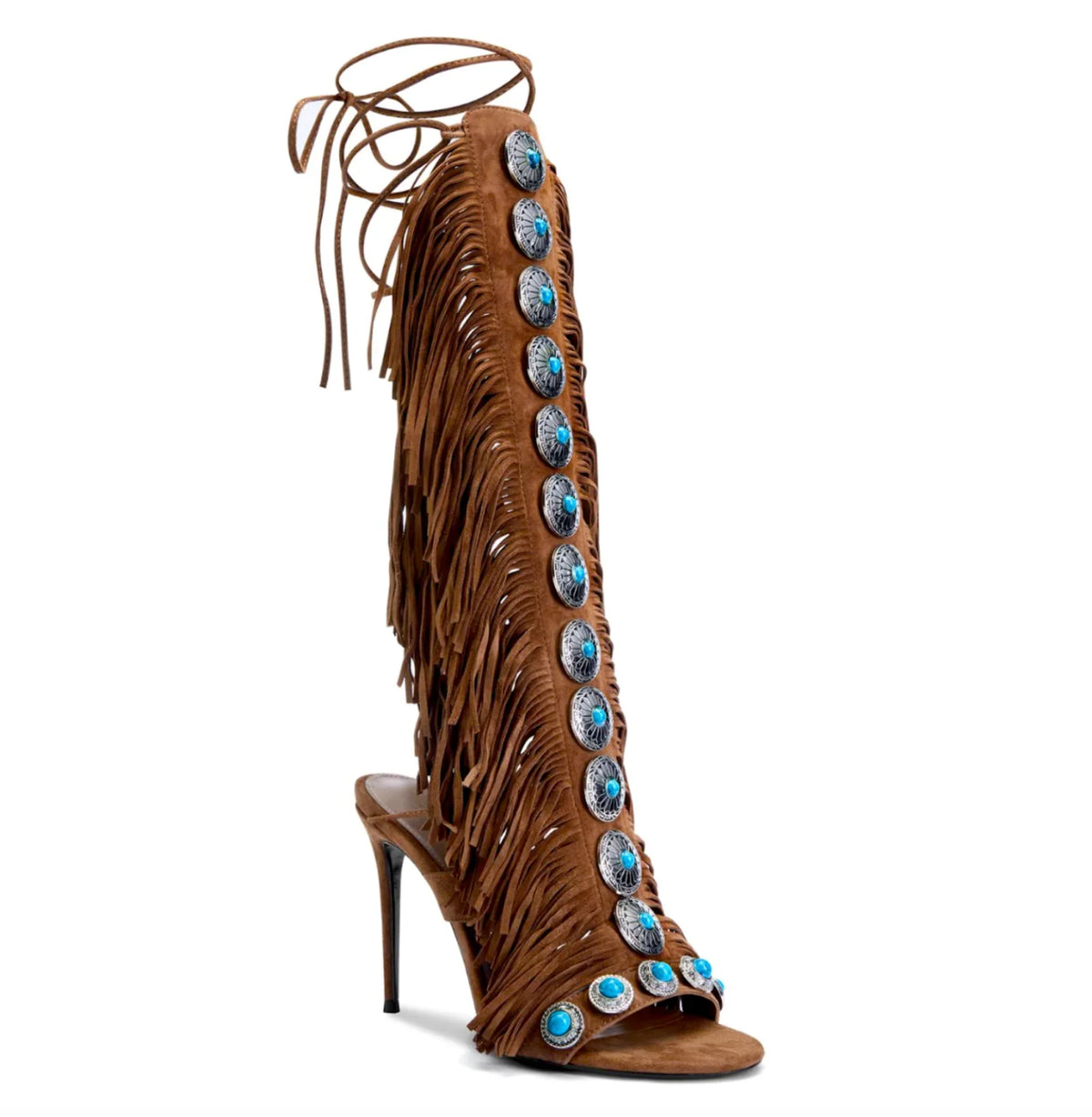 Western Dream Fringe Knee High Heels