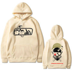 Hoodie Skeleton Graphic Print Hoodies Oversized Sweatshirt Vintage Streetwear